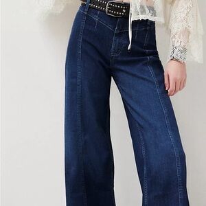 Free People Indigo High-Rise Wide Leg Jeans